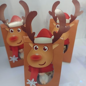 Set de regalo navideño: Ángel en bolsa de reno | Figura + esmalte de uñas + lápiz labial | Listo para usar | Idea de regalo para Navidad y amigo invisible