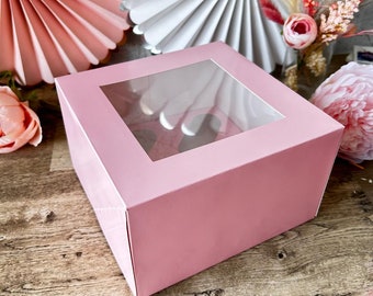 Pink Cupcake Box - 4 Cupcake or 6 Cupcake per box - 4 inch deep.