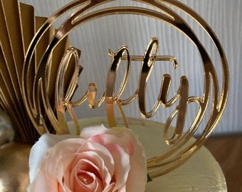 Handmade Mirror Acrylic Number Cake Topper