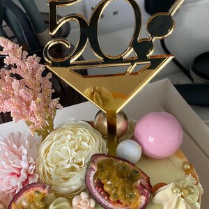 Handgefertigte Martini Glas Cocktail Spiegel Acryl Zahl Cake Topper