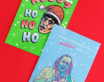Slow Horses Christmas Card Bundle | Roddy Ho & Jackson Lamb Set, Spy Humor