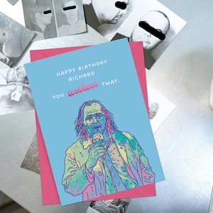 Cavalos lentos, desejos de aniversário personalizados de Jackson Lamb, cores pastel iridescentes Y2K, drama de espionagem da Netflix, cartão engraçado e rude com nome personalizado
