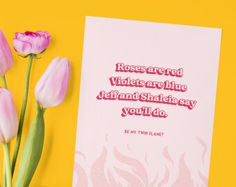 Funny Twin Flames Valentine's Day Card: Roses are Red Rhyme