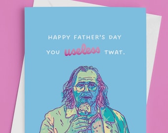 Offensive Jackson Lamb Father's Day Card: Slow Horses Y2K Design