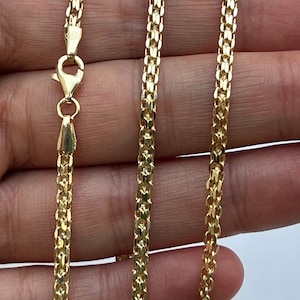 14K Real Gold Solid Chain - Curb Chain-  Necklace Chain - Ladies Necklace - Bismark Necklace Chain - Solid Chain - Perfect Gift - 14K GOLD