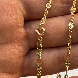 14K Real Gold 3.15mm Star Forzentina Solid Chain-  Necklace  Chain - Gold Pendant Chain-Gold Chain - Solid Diamond Cut Chain - %100 14K GOLD