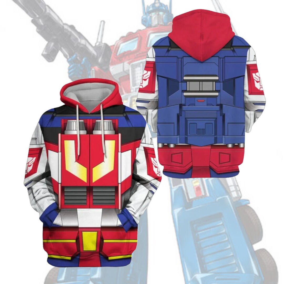 Optimus Prime 3D Costume Hoodie Transformer Halloween Cosplay Etsy