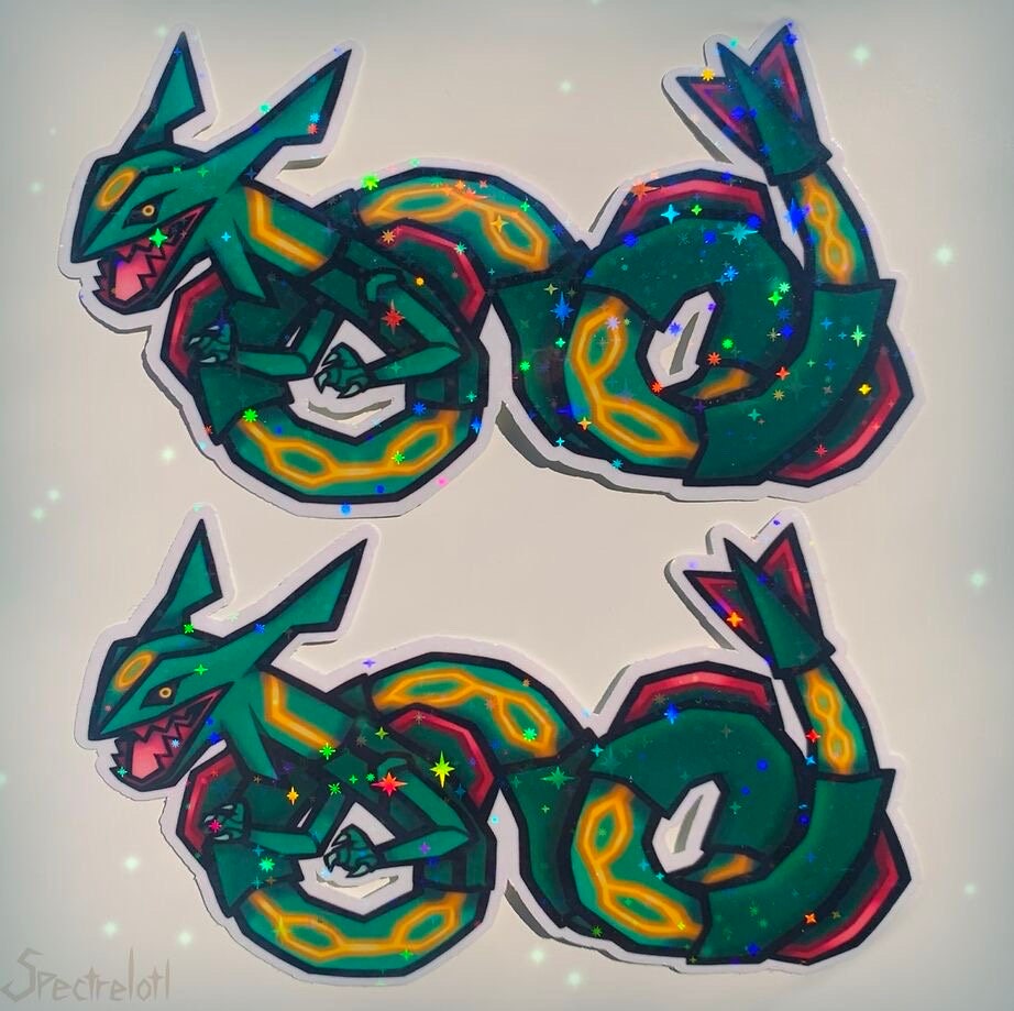 Delta Stream Shiny Rayquaza Pokemon Print Poster Pokemon 