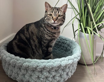 Crochet Pattern Cat Bed Large Chunky Yarn Crochet Bed for Pet Beginner Crochet Pattern PDF Digital Download