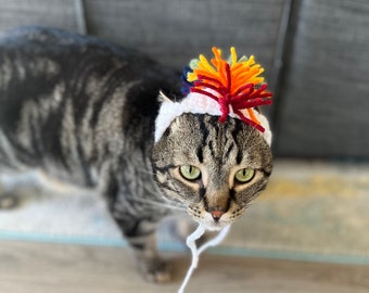 Crochet Pattern Cat Hat Rainbow Mohawk Crochet Gift for Cat Lover Beginner Crochet PDF Digital Download