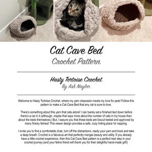 Crochet Pattern Cat Cave Bed Chunky Yarn Crochet Cave Bed for Pet ...