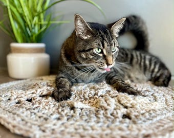 Crochet Pattern Cat Rug Rustic Mandala Crochet Gift for Cat Lover PDF Digital Download