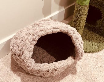 Crochet Pattern Cat Cave Bed Chunky Yarn Crochet Cave Bed for Pet Beginner Crochet Pattern PDF Digital Download