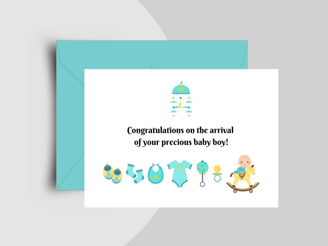 Baby Boy Shower Card Digital Download Printable Card - Etsy