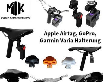 Apple Airtag, GoPro, Garmin Varia mount for the bicycle saddle / MTB / mountain bike / racing bike