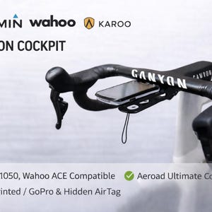Canyon CP0018 CP0015 Mount | Garmin Edge 1050 Wahoo ACE Karoo | Aeroad Ultimate Cockpit | GoPro & Hidden AirTag