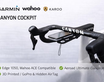 Canyon CP0018 CP0015 Mount | Garmin Edge 1050 Wahoo ACE Karoo | Aeroad Ultimate Cockpit | GoPro & Hidden AirTag