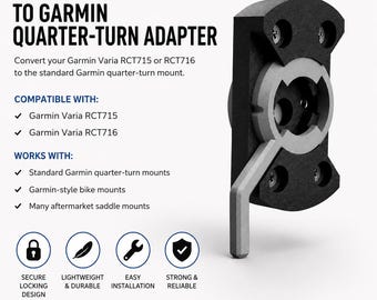 Garmin Varia RCT715 / RCT716 naar Garmin kwartslagadapter | Converteer RCT-houder naar standaard Garmin kwartslaginterface
