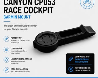 Canyon CP053 Garmin-houder (compatibel) – Endurace CFR 2026 fietscomputerhouder – Geïntegreerde, strakke cockpithouder