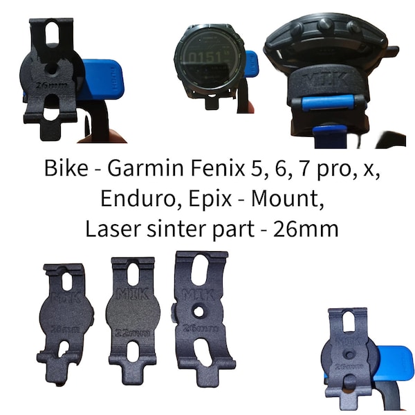 Garmin Fenix 7x, 7 Pro, 6x, 5x, EPIX, ENDURO, holder for Garmin recording 26 mm laser sinter part