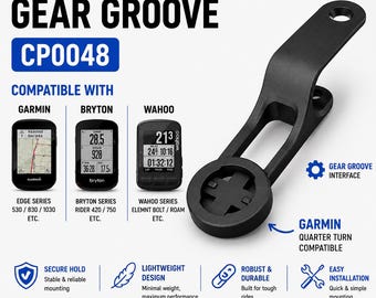 Canyon Gear Groove Style Mount – CP0039 / CP0047 / CP0048 voor Garmin (incl. 1050), Wahoo BOLT (incl. ACE) & Bryton fietscomputer