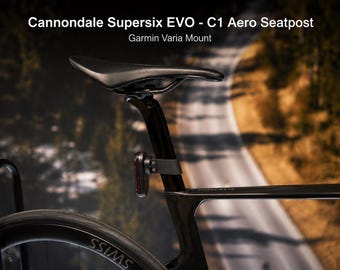 Cannondale SuperSix EVO C1 Aero zadelpen Garmin Varia houder | Garmin RTL515 RTL516 radarhouder | Strakke, geïntegreerde fietshouder