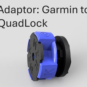 Peut inclure: Adaptateur imprimé en 3D bleu et noir pour fixer un appareil Garmin à un support QuadLock.