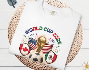 Fußball Weltmeisterschaft 2026 Shirt, WM Fanartikel Nordamerika, USA Kanada Mexiko Sportbekleidung, Retro Fan Geschenk
