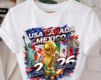 World Cup 2026 USA Canada Mexico Shirt, North America Soccer Fan Tee, Commemorative Tournament Apparel, FIFA Football Gift