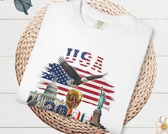 USA 2026 World Cup Soccer Fan Shirt, Patriotic Eagle American Flag Tee, North America Tournament Apparel, Football Gift