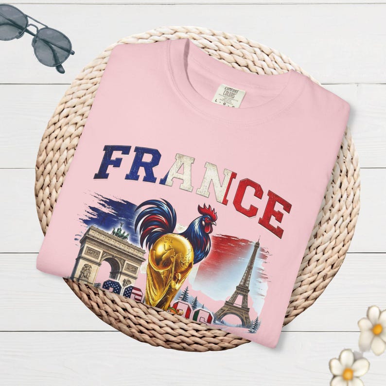 France World Cup 2026 T-shirt, Paris Football Supporters, Vintage Sports Gift, Unisex Cotton Top, Gallic Rooster Jersey image 7