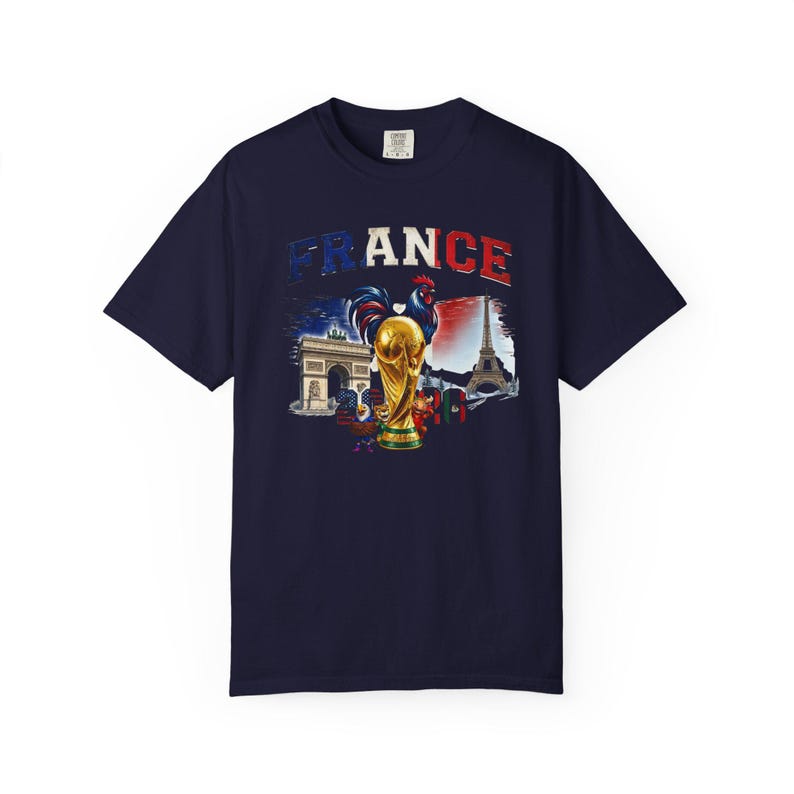 France World Cup 2026 T-shirt, Paris Football Supporters, Vintage Sports Gift, Unisex Cotton Top, Gallic Rooster Jersey image 6