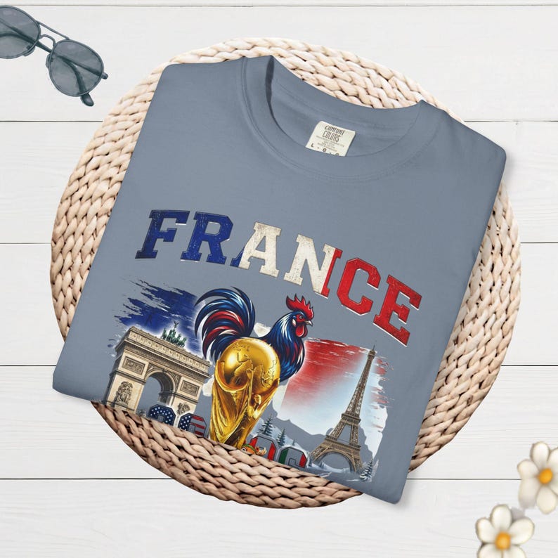 France World Cup 2026 T-shirt, Paris Football Supporters, Vintage Sports Gift, Unisex Cotton Top, Gallic Rooster Jersey image 5