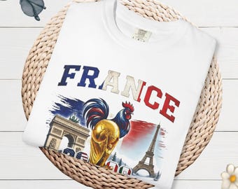 France World Cup 2026 T-shirt, Paris Football Supporters, Vintage Sports Gift, Unisex Cotton Top, Gallic Rooster Jersey