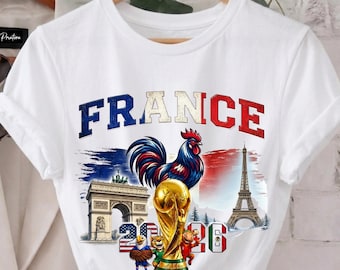 France 2026 Soccer World Cup Fan Shirt, Gallic Rooster Football Tee, French National Team Supporter Gift, Paris Travel Souvenir