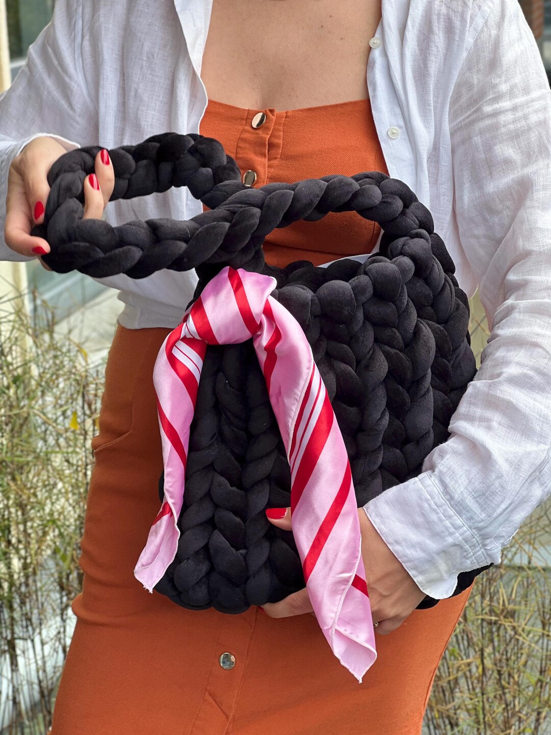 Borsa Tote In Velluto A Coste Donna - Con 8 Tasche - Capiente 35x15x30 Cm - Tracolla Per Lavoro E Viaggi