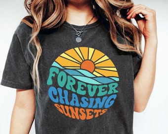 Forever Chasing Sunsets Shirt, Beach Shirt, Spring Break Shirt, Family Vacation Shirt, Aesthetic Shirt, Trendy Crewneck, Summer Graphic Tee