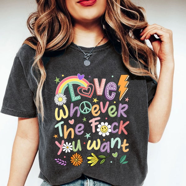 Love Whoever The F*** You Want, LGBQT Shirt, Pride Month Shirt, LGBT Shirt, Rainbow Shirt, Retro Frog Shirt, Gay Pride Trendy Shirt,