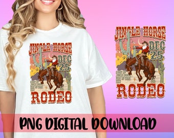 Giddy up Jingle Horse Pick up Your Feet Cowboy Santa Cactus Western PNG ...