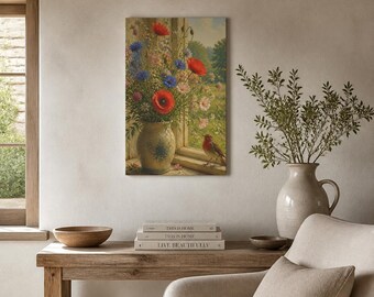 Wildflower Bouquet Canvas Cottage core