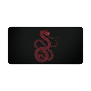 Red Serpent Desk Mat | Sleek Snake Design Mouse Pad | Neoprene | Anti ...