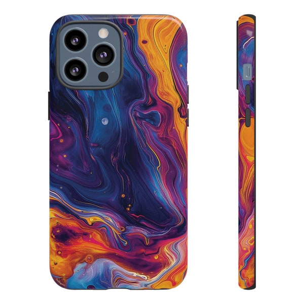 Vivid Liquid Art Phone Case - Colorful Protective Cover for Apple iPhone, Samsung Galaxy, Google Pixel - Impact-Resistant Dual Layer