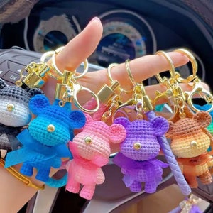 Charming Bear Bell Keychain | Cute Key Rin | Gift for Animal Lovers | Keychain | Unique Bear Accessory | Cute Key Holder for Bags and Keys