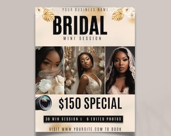 Bridal Photoshoot Booking Flyer, Photographer Flyer Template, Photography  Flyer, Mini Photo Session   Flyer, DIY Photo Business Promo Flyer