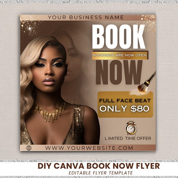 Editable Makeup Bookings Flyer, DIY Appointment Flyer, Makeup Flyers, Nail Tech and Lash Tech Flyer, Book Now Flyer, Makeup Bookings Flyer,