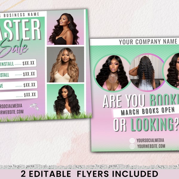 Easter Social Media Flyer, Easter Booking Flyer, Beauty Sale Flyer, April Booking Flyer, Appointments Available, Spring Hair Nail Sale Flyer