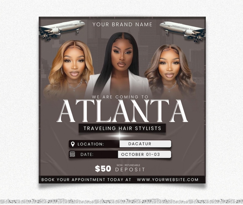 Traveling Hair Stylist Flyer Template, Traveling Beauty Stylists Flyer ...
