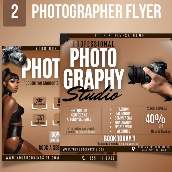 Graduation Flyer Template Photography Etsy