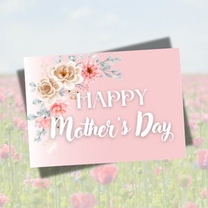 Tarjeta rosa del día de la madre