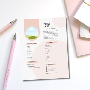 Child Actor Resume (Editable Canva Template)